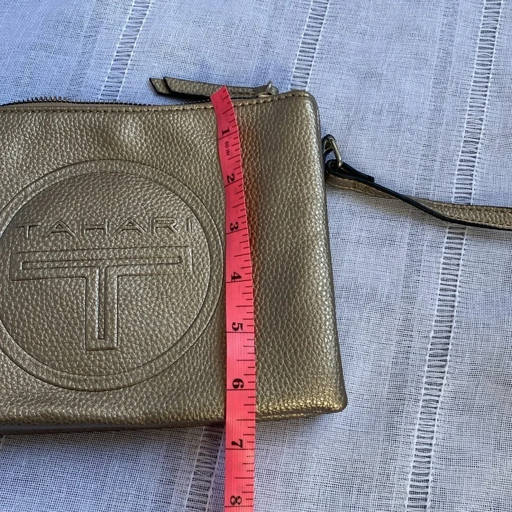 Tahari NWOT metallic gold crossbody bag.